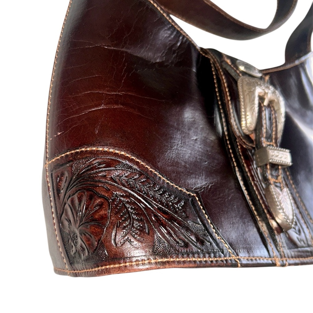 American West Brown Leather Shoulder Bag - Picture 6 of 13